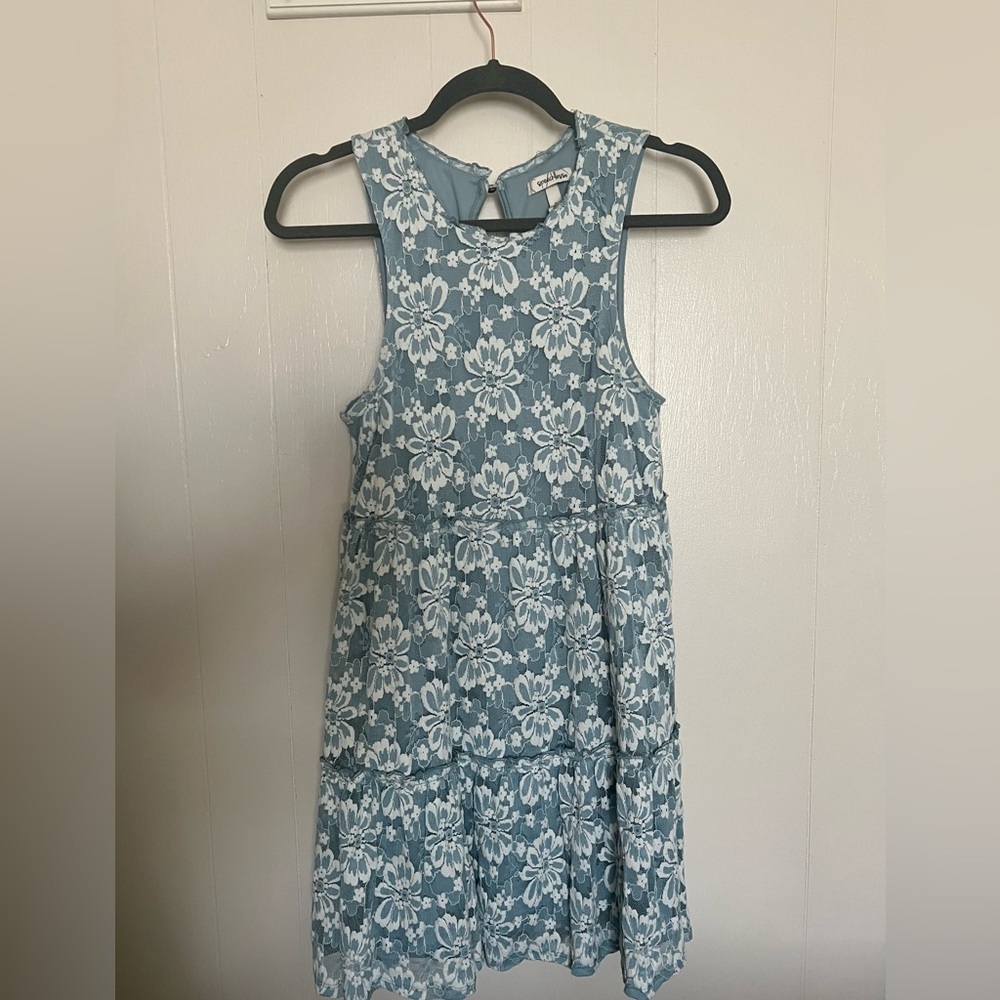 Speechless Light Blue Lace Juniors Dress, Medium